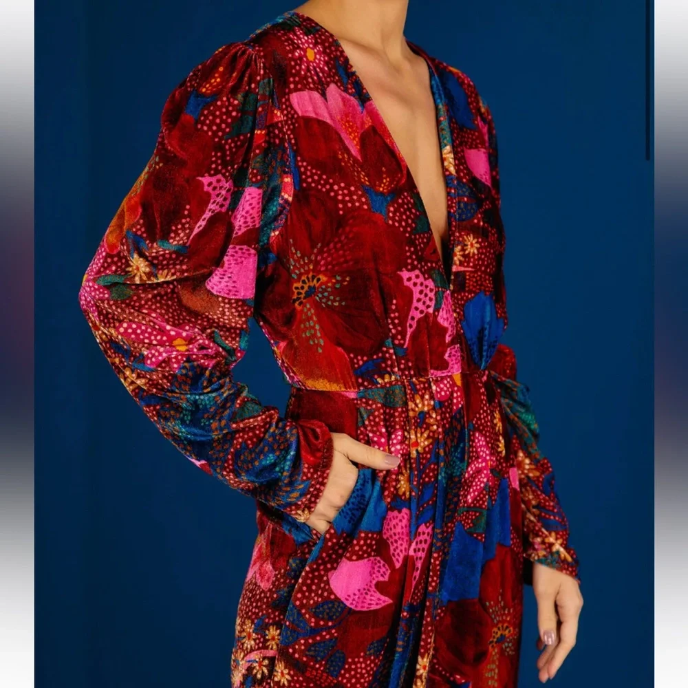 Farm Rio Red Wild Life Jumpsuit NWT_2